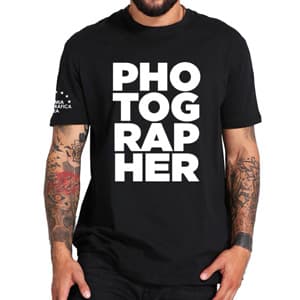 Camisetas para Fotógrafos Modelo PHO-TOG-RAP-HER Academia Fotográfica Europea