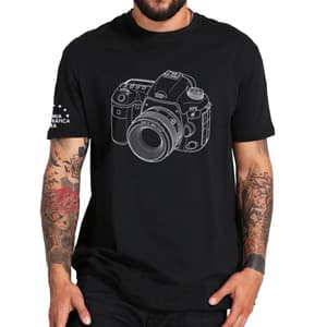 Camisetas para Fotógrafos Modelo Cámara Academia Fotográfica Europea